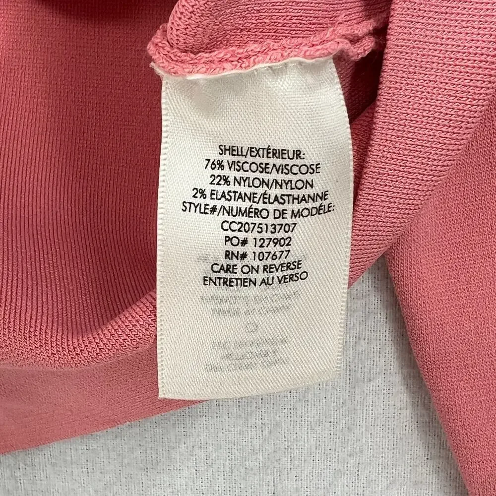 ALICE AND OLIVIA Sharee Top Womens Medium Pink Tie Knit Crop V Neck Long Sleeve